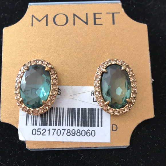 Monet Jewelry - Monet Earrings Dark Smoky Toned Vintage